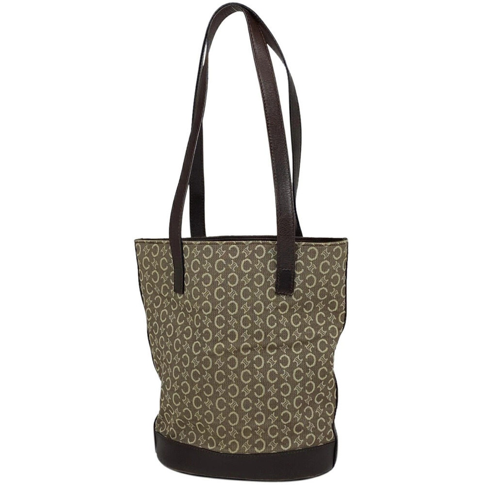 Celine Macadam Tote Bag Shoulder Canvas Brown